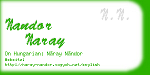 nandor naray business card